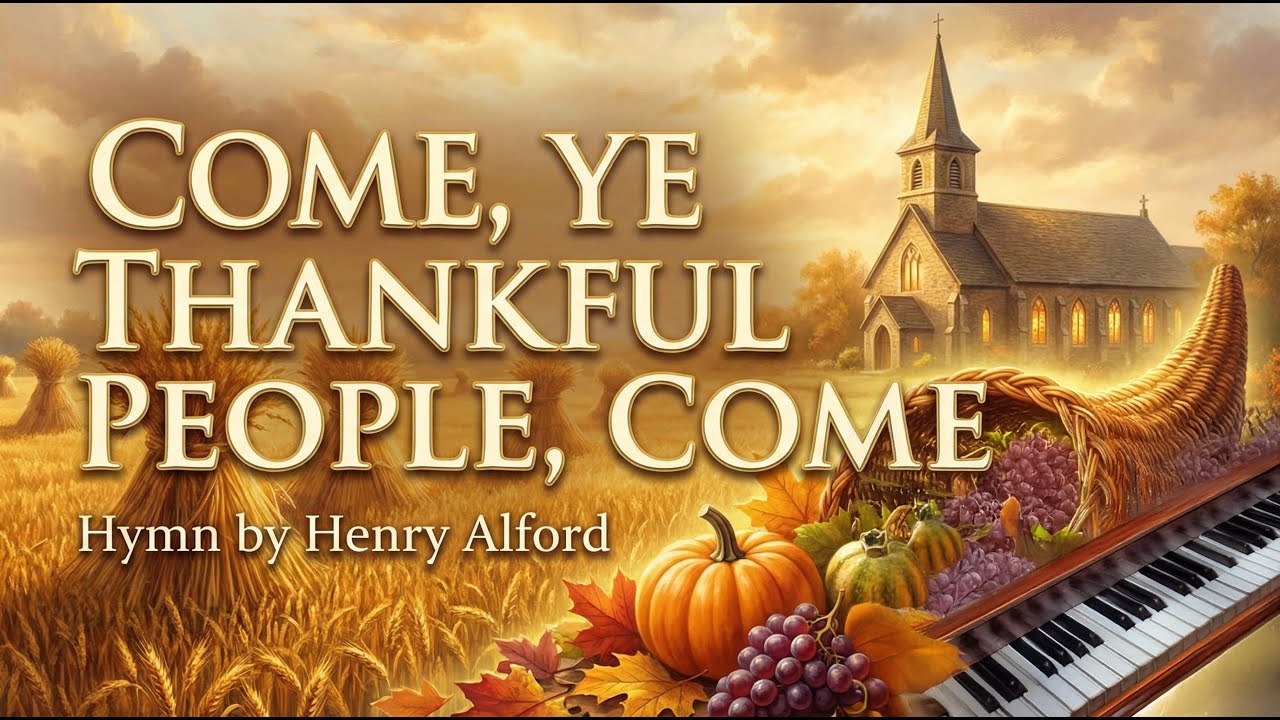 Come Ye Thankful People Come by Henry Alford.  Beautiful Piano. Congregational sing-a-long