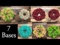 7 Deco Mesh Wreath Bases / 5 Different Methods     All Using a 14" Dollar Tree Wreath Frame