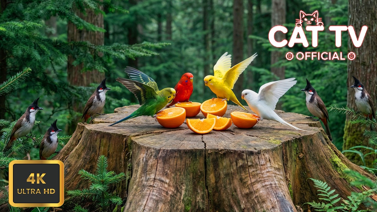 Cat TV 4K HDR 😺 Squirrels And Birds For Cats To Watch | Cat TV Official