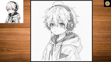 How to Draw Anime Boy | cute & simple anime Drawing step by step | anime drawing for beginners 