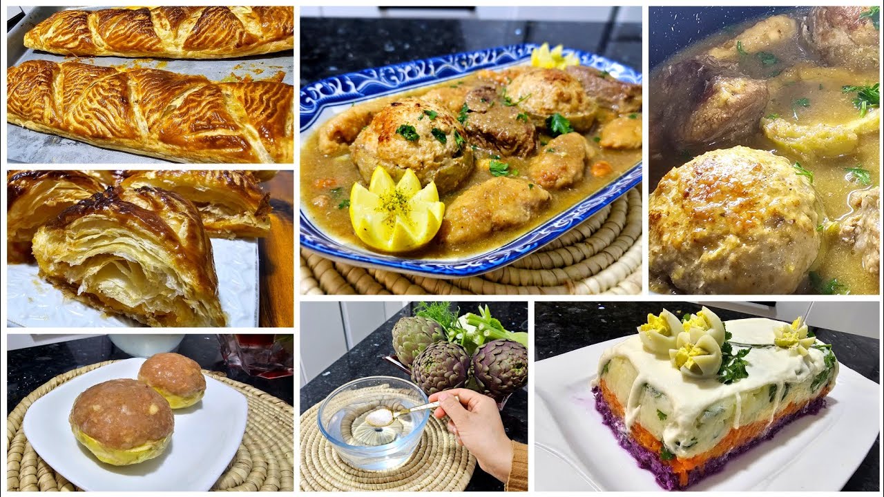 مملحات بالعجينة المورقة و طاجين القرنون بزاف بنين/ سلطة راقية لتزيين طاولة رمضان  2024🔥👌