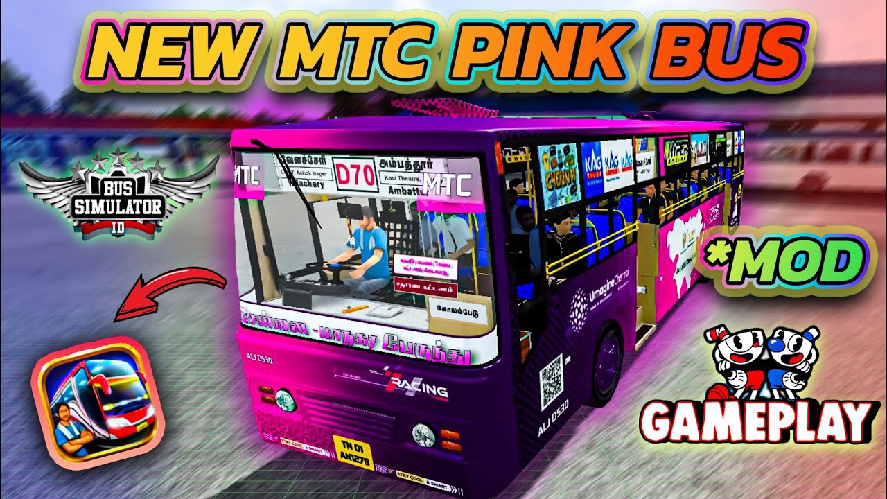 Driving The PINK BUS In Tamil Nadu | bus simulator Indonesia 