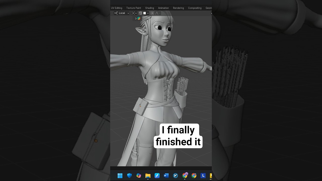 😍 I Designed A 3D Female Elf Character In Blender And I Love It! 