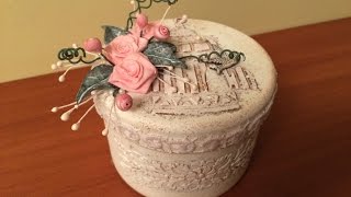 Шкатулка винтажная , из баночки от крема. (Vintage Bag). Diy. Шкатулка винтажная , из баночки от крема. (Vintage Bag). Diy.