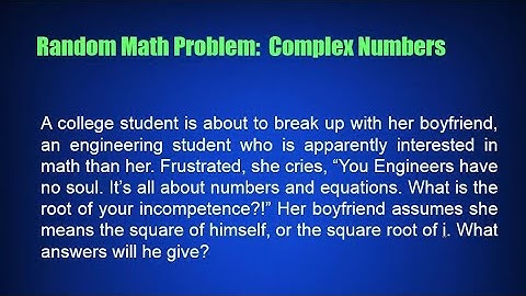 Random Math Problem: Complex Numbers