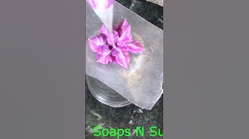 Flower 🌸 small bud colored pink, Soap making, Cold process, Piping bag and top #soap   #shortsvideo