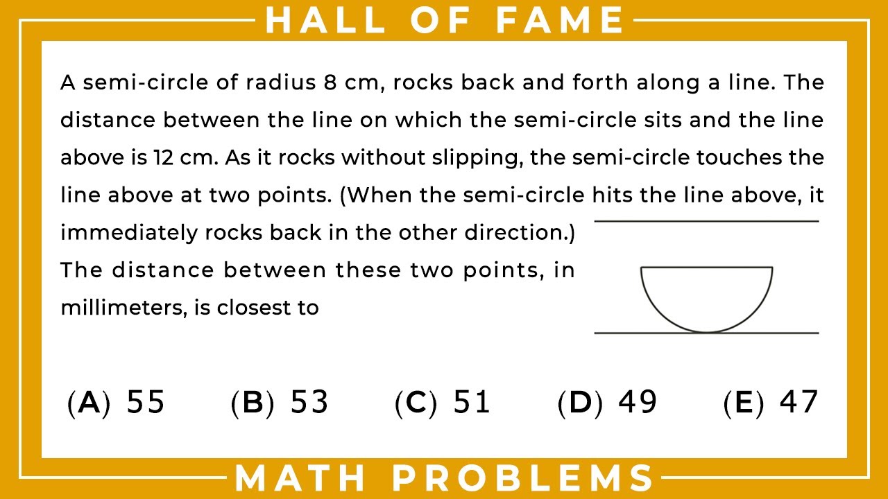 Hall of Fame, Math Contest Problems, Video 40 - YouTube