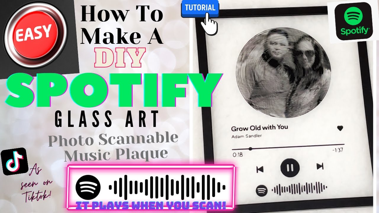 How To Make A SPOTIFY Glass Art WITH A SCAN CODE