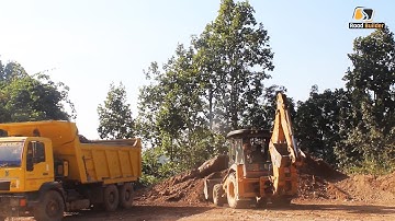 CASE Backhoe Loader Amazing Work on Mud - Case Backhoe Loader Loading Mud in Truck