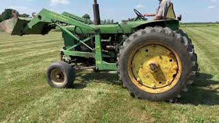 1961 John Deere 3010 Diesel Tractor with a John Deere 36A Front Loader and Pallet Fork Attachment