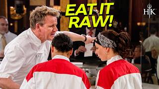 Gordon Ramsay Forces Chefs to Eat Raw Pasta | Hell's Kitchen USA