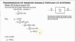 Transmission of random signal through LTI system