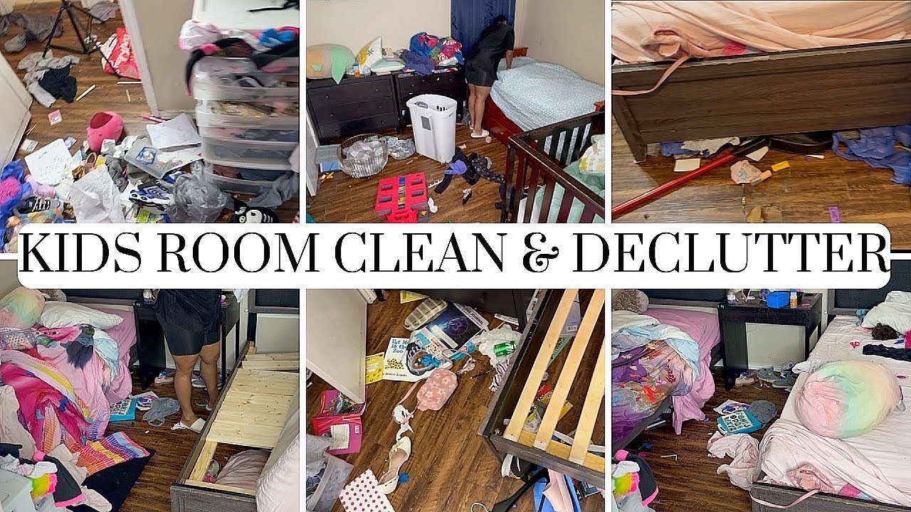 KIDS ROOM DEEP CLEAN AND DECLUTTER | clean the kids room with me ...