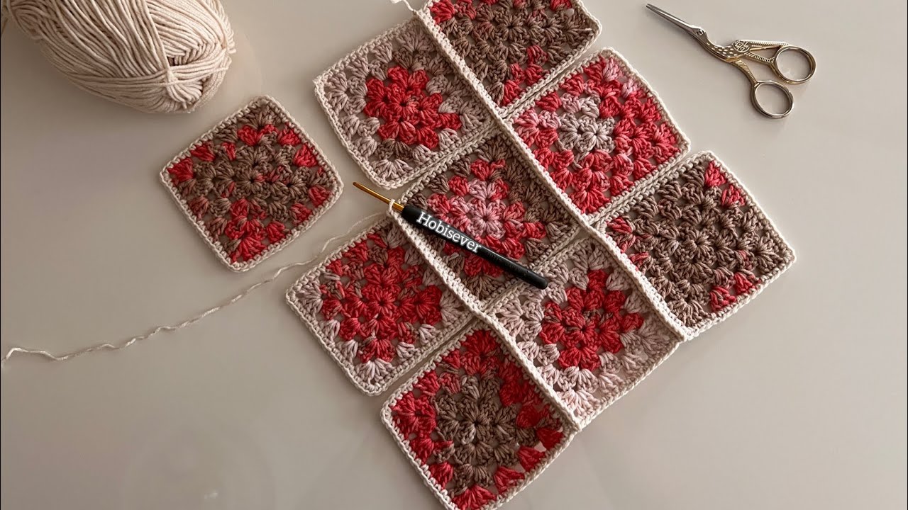 Как соединить вязаные крючком квадраты с узорами для одеял с одинарным вязанием крючком