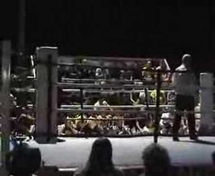 Brad Carsons (on left) first boxing match against an older, heavier and experienced Nat Seaton of Palm Island. (sorry about the video being dark)