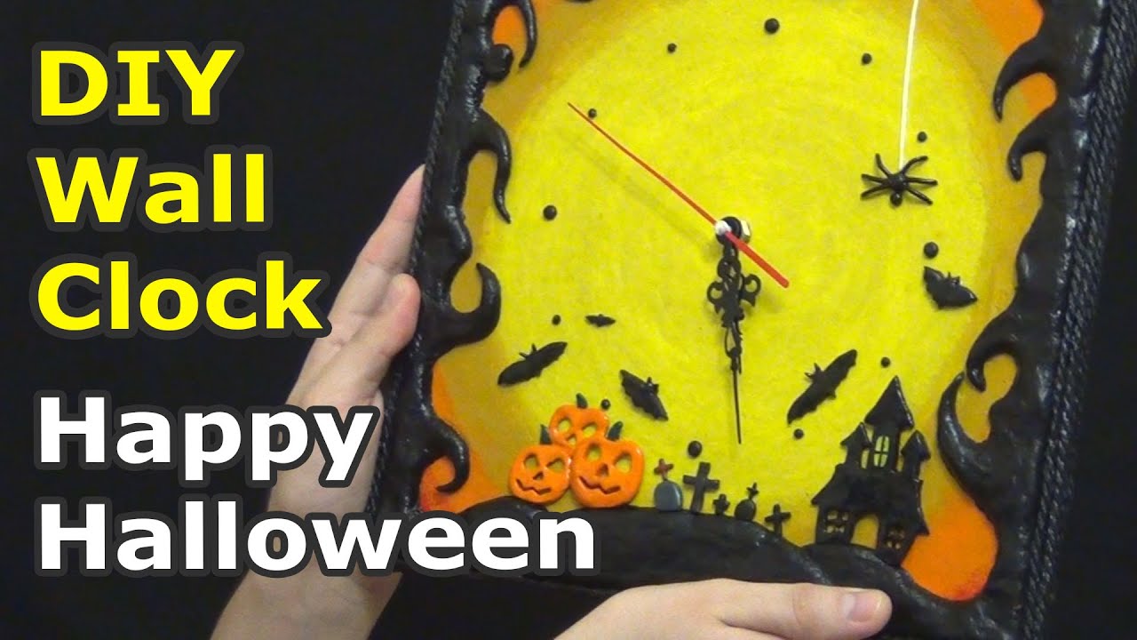 DIY Wall Clock "Happy Halloween" How to make a wall clock from