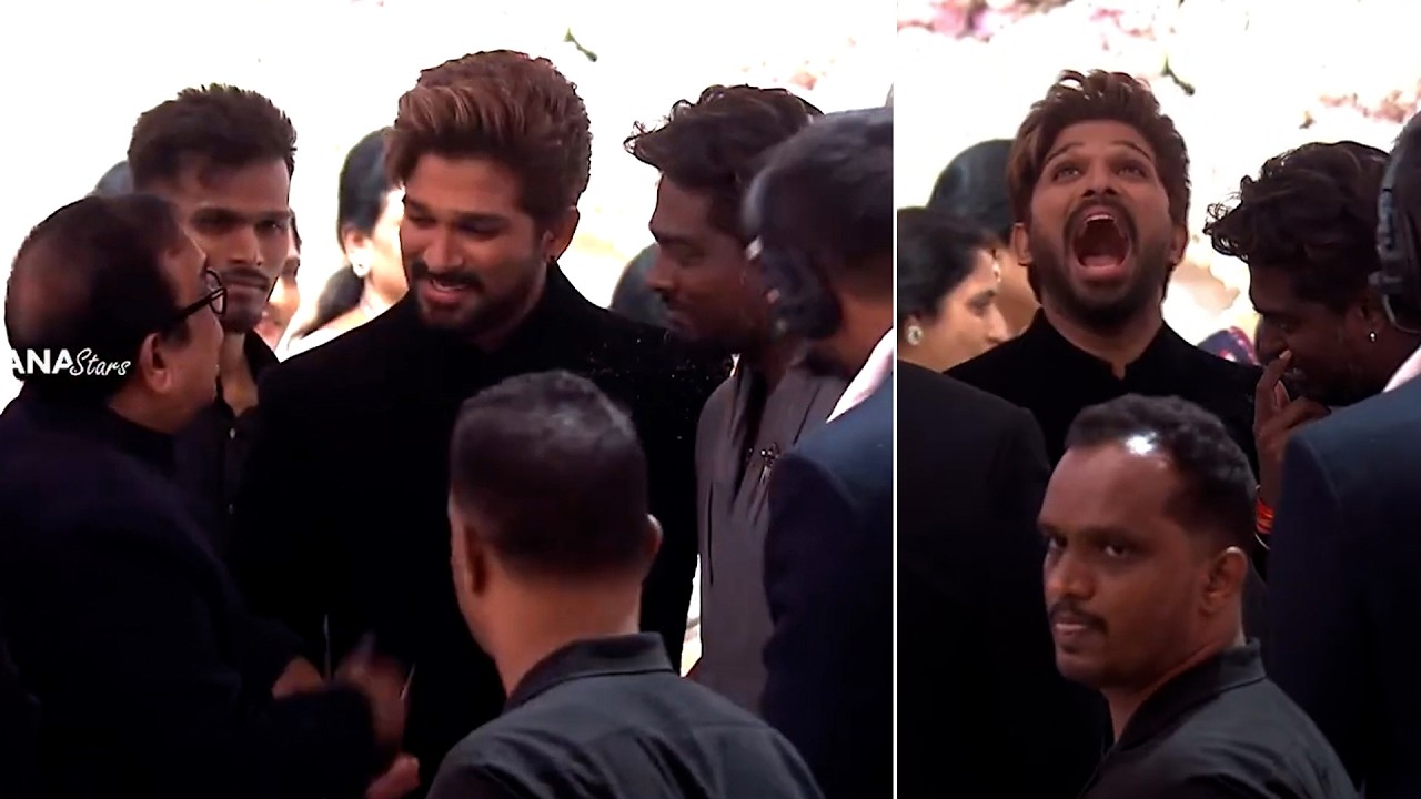 Allu Arjun, Atlee & Brahmanandam Fun @ AlluSirish & Nayanika Pre-Wedding Reception