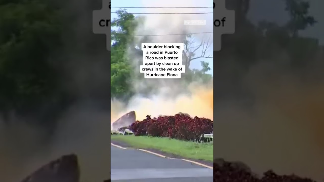 Boulder Blocking A Road In #PuertoRico Was Blasted Apart By Clean Up Crews
