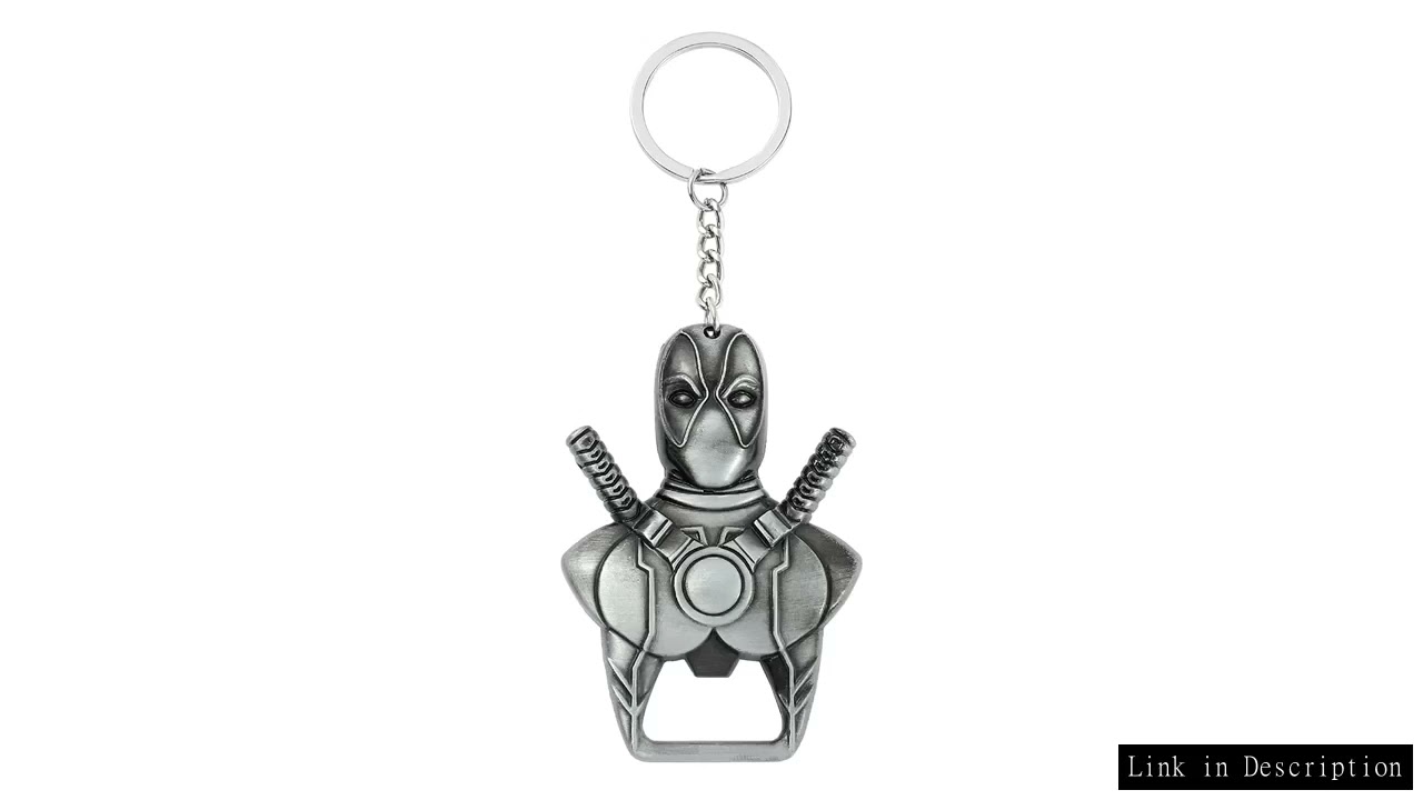 Disney Marvel Movie Role Deadpool Bottle Opener Keychain Wade Winston Wilson Corkscrew Pendant Keyri