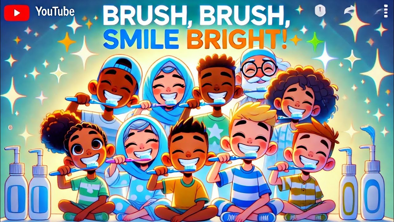 Brush, Brush, Smile Bright!|Fun Dental Hygiene Song for Kids | Learn About Brushing Teeth in English