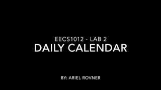 Lab 2 - Daily Calendar e-Portfolio