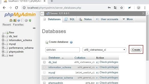 Hướng dẫn tạo cơ sở dữ liệu trên phpMyAdmin XAMPP chi tiết nhất | Create database mysql