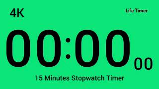 15 Minute Stopwatch Timer ⏱️ | Count Up Timer 4K | Study, Workout, Gym & Productivity