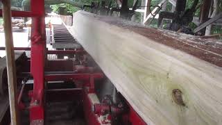 One 70 year old FRICK Sawmill :One old GEEZER sawing a big Poplar log by myself