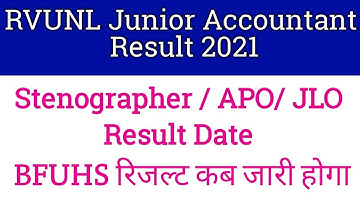 RVUNLJunior Accountant Result 2021 RVUNL JLO APO Steno Result Date New Update | Stenographer Result