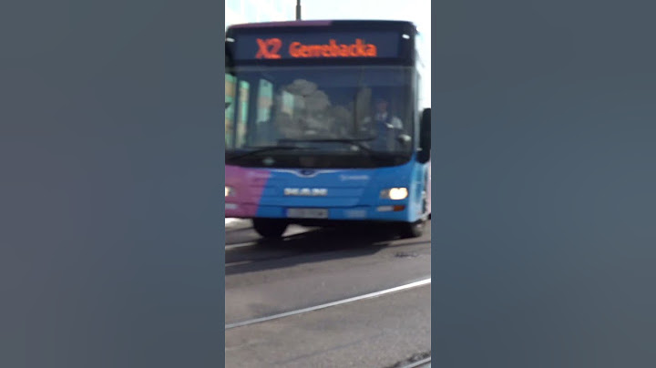Bus X2 driving towards Gerrebacka. Stenpiren in Gothenburg city.