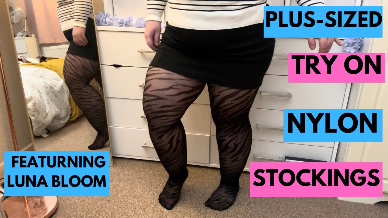 🤍💙 Plus-sized Try On Nylon Stockings | Natural 40+ Curvy Woman 🤍💙 - YouTube