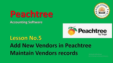 Peachtree Accounting Software Lesson No.5 How to create vendor in peachtree Tutorials in urdu