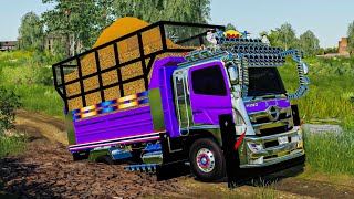 ขับ6ล้อขนข้าว ติดหล่มแบบนี้จะไปต่อยังไง!! - Farming simulator 19