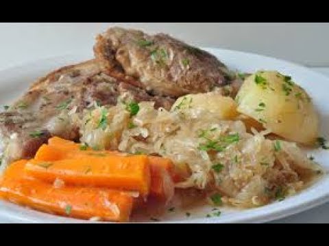 Roast Pork with sauerkraut and Vegetables