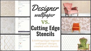 How To Stencil Three Anthropologie Wallpaper Designs With One Metallic Paint Color