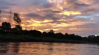 Beautiful sunset on Willamette river  Corvallis Oregon