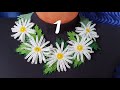 Beaded Necklace with Daisies/Beaded necklace with flowers/Колье из бисера с ромашками/1
