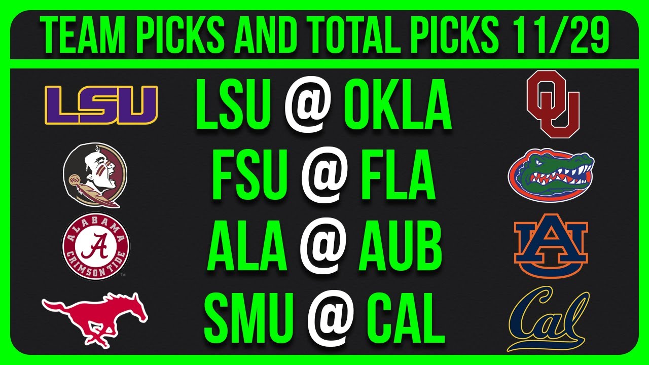 College Football Picks Today 11/29/25 NCAAF Week 14 Betting Picks and Predictions