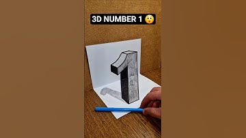 3D Number "1"!! FULL VIDEO HERE ☝️#drawing #shorts #3dart #foryou #viralshorts #3ddrawing #draw