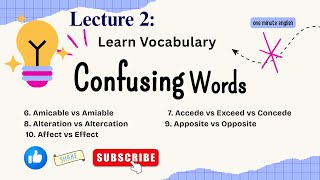 2) Confusing English Words You Must Know for SSC, Bank, UPSC #vocabs