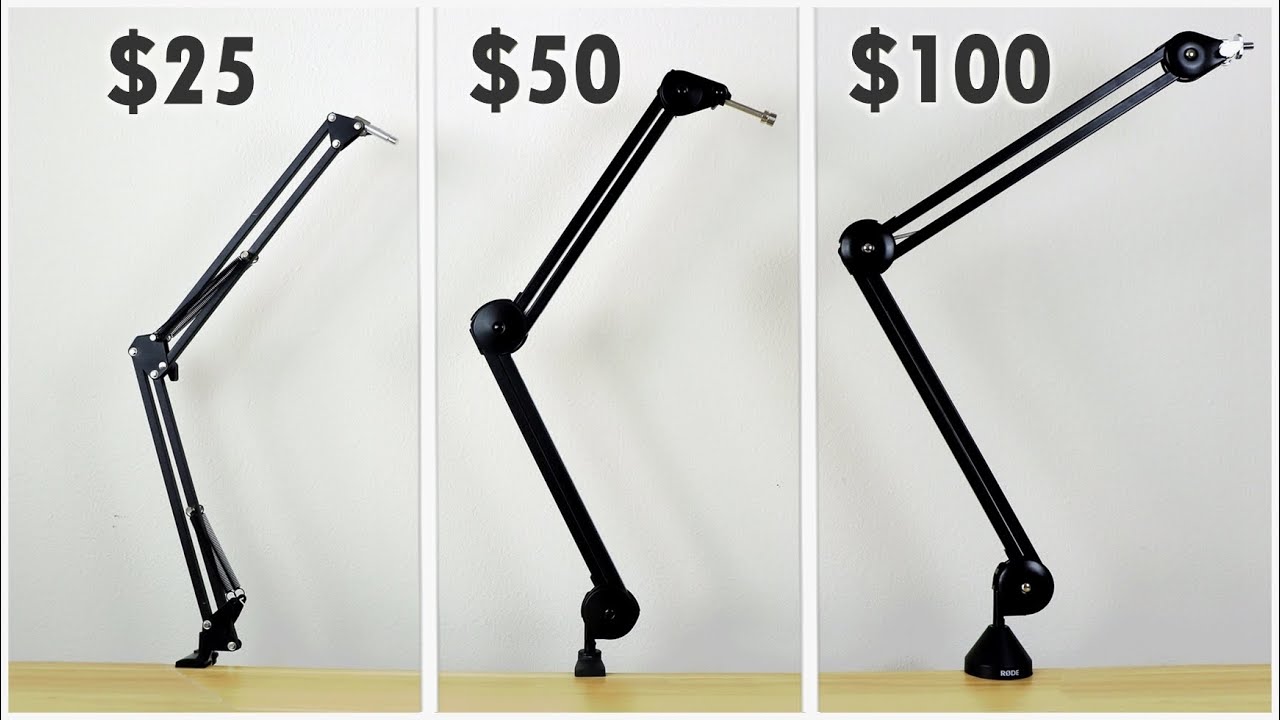 $25 vs. $100 Microphone Boom Arm - Which Microphone Arm Stand Is Best For  Your Setup?! 