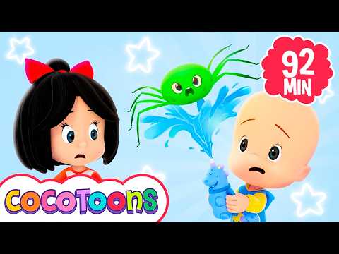 Colorful Itsy Bitsy Spider 🕷️🌈 and more nursery rhymes for kids from Cleo and Cuquin - Cocotoons