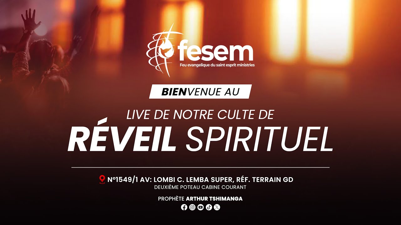 Shalom peuple de Dieu !Suivez en direct notre puissant culte  de REVEIL SPIRITUEL