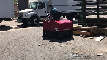 Mar-co Equipment Factory Cat TR Rider Sweeper Demonstration