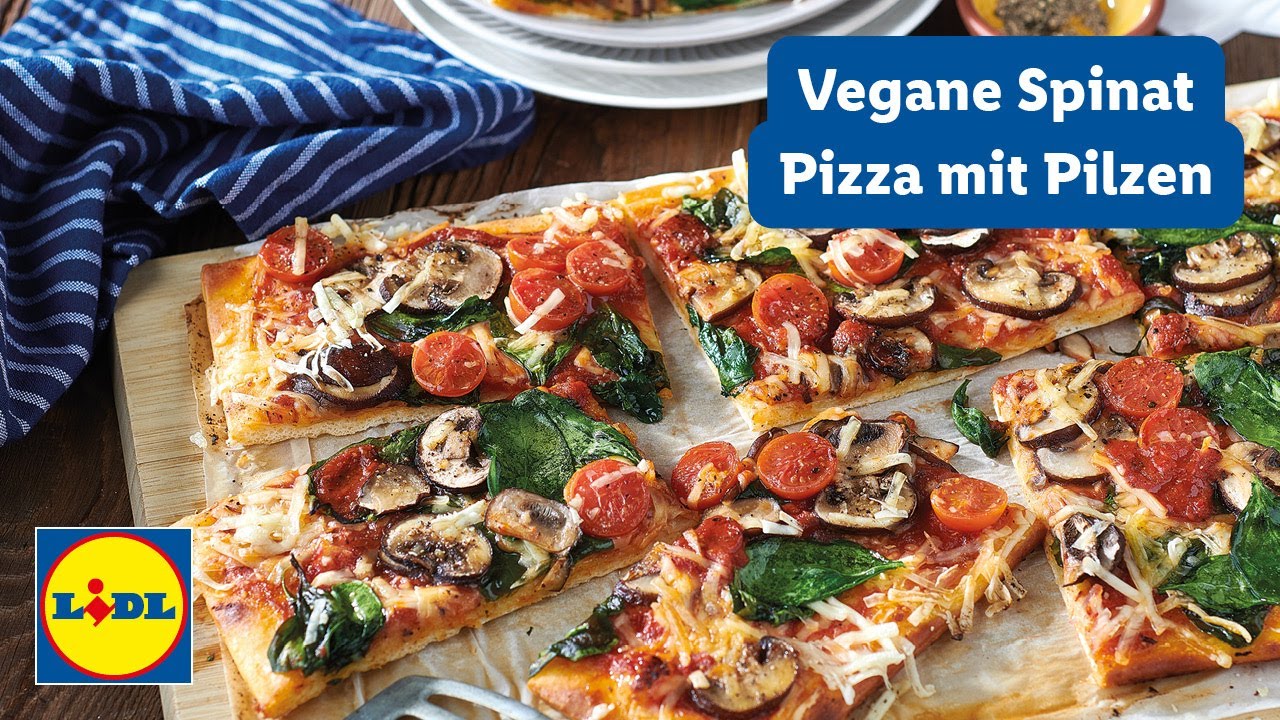 Spinat Pizza mit Pilzen | Vegan | Lidl Kochen