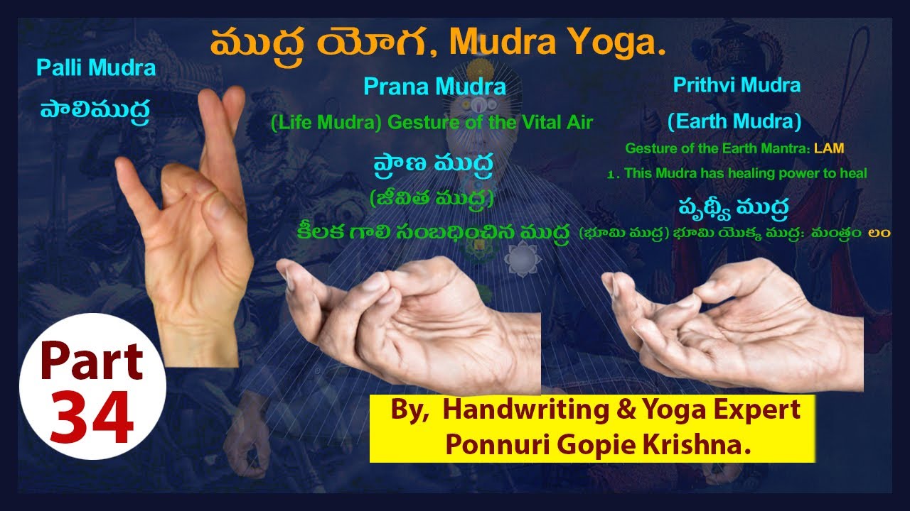 Mudra Yoga Palli Mudra Prana Mudra Prithvi MudraPart 34In Telugu By. Ponnuri Gopie