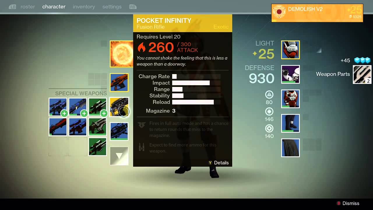 Destiny exotic fusion rifle!!!
