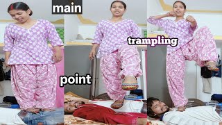 Main Point Trampling Belly Trample Challenge Husband Wife Belly Trample Volg Usha Kiran