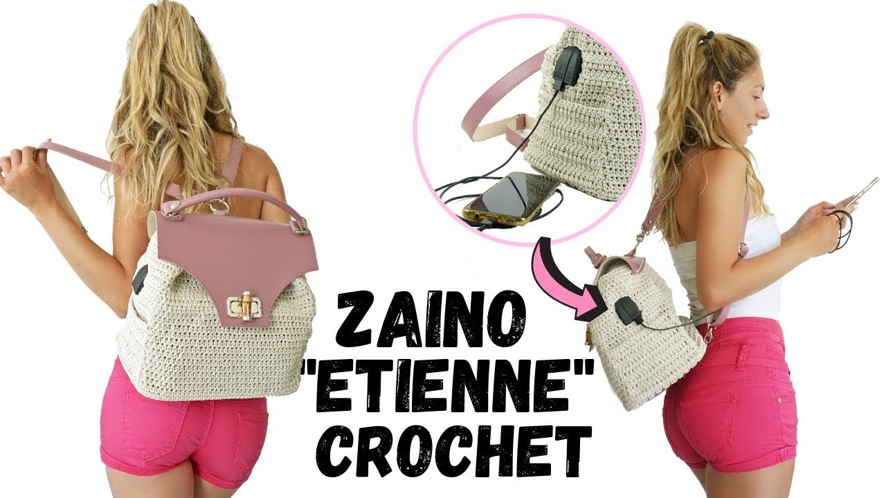 Zaino in ecopelle handmade. Grafiche a cura di Ilenia Rosati.