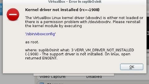 Virtualbox on centos 7 - Kernel driver not installed (rc=-1908)